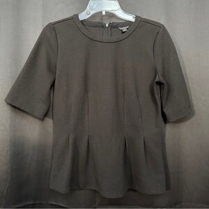 Excellent! Ann Taylor Women Black Textured Peplum Top Size S